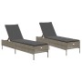 Tumbonas con cojines 2 unidades ratán sintético gris de , Tumbonas - Ref: Foro24-3261589, Precio: 285,55 €, Descuento: %