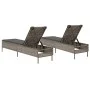 Tumbonas con cojines 2 unidades ratán sintético gris de , Tumbonas - Ref: Foro24-3261589, Precio: 282,17 €, Descuento: %