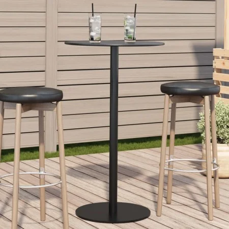 Mesa de jardín redonda acero negro Ø60x105 cm de , Mesas de jardín - Ref: Foro24-4009309, Precio: 128,10 €, Descuento: %