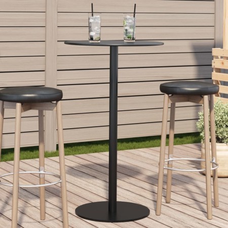 Mesa de jardín redonda acero negro Ø60x105 cm de , Mesas de jardín - Ref: Foro24-4009309, Precio: 130,11 €, Descuento: %
