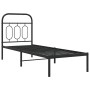 Estructura de cama con cabecero metal negro 75x190 cm de , Camas y somieres - Ref: Foro24-377107, Precio: 61,27 €, Descuento: %