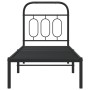 Estructura de cama con cabecero metal negro 75x190 cm de , Camas y somieres - Ref: Foro24-377107, Precio: 61,27 €, Descuento: %