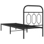 Estructura de cama con cabecero metal negro 75x190 cm de , Camas y somieres - Ref: Foro24-377107, Precio: 61,27 €, Descuento: %