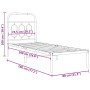 Estructura de cama con cabecero metal negro 75x190 cm de , Camas y somieres - Ref: Foro24-377107, Precio: 61,27 €, Descuento: %