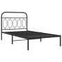 Estructura de cama con cabecero metal negro 100x190 cm de , Camas y somieres - Ref: Foro24-377111, Precio: 66,13 €, Descuento: %