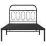 Estructura de cama con cabecero metal negro 100x190 cm de , Camas y somieres - Ref: Foro24-377111, Precio: 66,13 €, Descuento: %