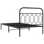 Estructura de cama con cabecero metal negro 100x190 cm de , Camas y somieres - Ref: Foro24-377111, Precio: 66,13 €, Descuento: %