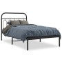 Estructura de cama con cabecero metal negro 107x203 cm de , Camas y somieres - Ref: Foro24-377113, Precio: 86,71 €, Descuento: %