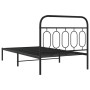 Estructura de cama con cabecero metal negro 107x203 cm de , Camas y somieres - Ref: Foro24-377113, Precio: 86,71 €, Descuento: %