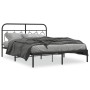 Estructura de cama con cabecero metal negro 140x200 cm de , Camas y somieres - Ref: Foro24-377118, Precio: 112,77 €, Descuent...