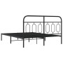Estructura de cama con cabecero metal negro 140x200 cm de , Camas y somieres - Ref: Foro24-377118, Precio: 112,77 €, Descuent...