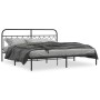 Estructura de cama con cabecero metal negro 200x200 cm de , Camas y somieres - Ref: Foro24-377124, Precio: 138,10 €, Descuent...