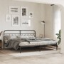Estructura de cama con cabecero metal negro 200x200 cm de , Camas y somieres - Ref: Foro24-377124, Precio: 138,10 €, Descuent...