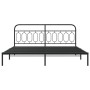 Estructura de cama con cabecero metal negro 200x200 cm de , Camas y somieres - Ref: Foro24-377124, Precio: 138,10 €, Descuent...
