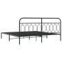 Estructura de cama con cabecero metal negro 200x200 cm de , Camas y somieres - Ref: Foro24-377124, Precio: 138,10 €, Descuent...