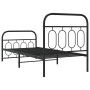 Estructura de cama con cabecero y estribo metal negro 80x200 cm de , Camas y somieres - Ref: Foro24-377126, Precio: 82,79 €, ...