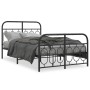 Estructura de cama con cabecero y pie metal negro 120x190 cm de , Camas y somieres - Ref: Foro24-377132, Precio: 127,68 €, De...
