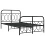 Estructura de cama con cabecero y pie metal negro 120x190 cm de , Camas y somieres - Ref: Foro24-377132, Precio: 127,68 €, De...