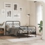 Estructura de cama con cabecero y pie metal negro 120x190 cm de , Camas y somieres - Ref: Foro24-377132, Precio: 127,68 €, De...
