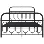 Estructura de cama con cabecero y pie metal negro 120x190 cm de , Camas y somieres - Ref: Foro24-377132, Precio: 127,68 €, De...