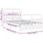 Estructura de cama con cabecero y pie metal negro 120x190 cm de , Camas y somieres - Ref: Foro24-377132, Precio: 127,68 €, De...
