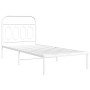 Estructura de cama de metal con cabecero blanco 90x190 cm de , Camas y somieres - Ref: Foro24-377158, Precio: 92,77 €, Descue...