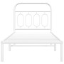 Estructura de cama de metal con cabecero blanco 90x190 cm de , Camas y somieres - Ref: Foro24-377158, Precio: 92,77 €, Descue...