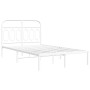 Estructura de cama de metal con cabecero blanca 120x200 cm de , Camas y somieres - Ref: Foro24-377164, Precio: 101,60 €, Desc...