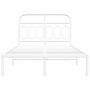 Estructura de cama de metal con cabecero blanca 120x200 cm de , Camas y somieres - Ref: Foro24-377164, Precio: 101,60 €, Desc...