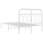 Estructura de cama de metal con cabecero blanca 120x200 cm de , Camas y somieres - Ref: Foro24-377164, Precio: 101,60 €, Desc...