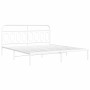 Estructura de cama de metal con cabecero blanco 180x200 cm de , Camas y somieres - Ref: Foro24-377170, Precio: 114,78 €, Desc...