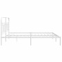 Estructura de cama de metal con cabecero blanco 180x200 cm de , Camas y somieres - Ref: Foro24-377170, Precio: 114,78 €, Desc...