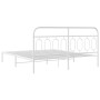 Estructura de cama de metal con cabecero blanco 180x200 cm de , Camas y somieres - Ref: Foro24-377170, Precio: 114,78 €, Desc...