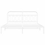 Estructura de cama de metal con cabecero blanco 193x203 cm de , Camas y somieres - Ref: Foro24-377172, Precio: 112,36 €, Desc...
