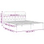 Estructura de cama de metal con cabecero blanco 193x203 cm de , Camas y somieres - Ref: Foro24-377172, Precio: 112,36 €, Desc...