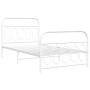 Estructura cama metal con cabecero y pie cama blanca 100x200 cm de , Camas y somieres - Ref: Foro24-377179, Precio: 73,96 €, ...