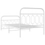 Estructura cama metal con cabecero y pie cama blanca 100x200 cm de , Camas y somieres - Ref: Foro24-377179, Precio: 73,96 €, ...