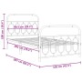 Estructura cama metal con cabecero y pie cama blanca 100x200 cm de , Camas y somieres - Ref: Foro24-377179, Precio: 73,96 €, ...