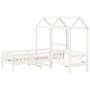 Set de cama y banco con techo madera de pino blanco 100x200 cm de , Camas y somieres - Ref: Foro24-3282172, Precio: 338,26 €,...