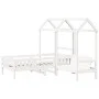 Set de cama y banco con techo madera de pino blanco 100x200 cm de , Camas y somieres - Ref: Foro24-3282172, Precio: 333,83 €,...