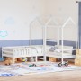 Set de cama y banco con techo madera de pino blanco 100x200 cm de , Camas y somieres - Ref: Foro24-3282172, Precio: 338,26 €,...