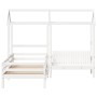 Set de cama y banco con techo madera de pino blanco 100x200 cm de , Camas y somieres - Ref: Foro24-3282172, Precio: 338,26 €,...