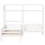 Set de cama y banco con techo madera de pino blanco 100x200 cm de , Camas y somieres - Ref: Foro24-3282172, Precio: 333,83 €,...