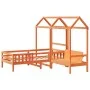 Set de cama y banco con techo madera pino marrón cera 75x190 cm de , Camas y somieres - Ref: Foro24-3282185, Precio: 307,53 €...