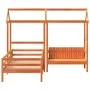 Set de cama y banco con techo madera pino marrón cera 75x190 cm de , Camas y somieres - Ref: Foro24-3282185, Precio: 307,53 €...