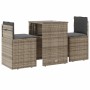 Sillas y mesita de jardín con cojines 3 piezas ratán PE gris de , Conjuntos de jardín - Ref: Foro24-4003871, Precio: 195,64 €...