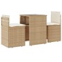 Sillas y mesita de jardín 3 piezas ratán sintético cojín beige de , Conjuntos de jardín - Ref: Foro24-4003873, Precio: 195,50...