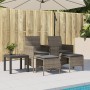Sofá de jardín 2 plazas con mesa y taburetes ratán PE gris de , Sofás de exterior - Ref: Foro24-4003892, Precio: 180,29 €, De...