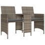 Sofá de jardín 2 plazas con mesa y taburetes ratán PE gris de , Sofás de exterior - Ref: Foro24-4003892, Precio: 180,29 €, De...