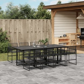 Juego de comedor de jardín 9 piezas ratán sintético negro de , Conjuntos de jardín - Ref: Foro24-3295050, Precio: 588,64 €, D...
